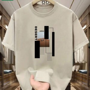 T-shirt à manches courtes pour homme, 100% à motif géométrique