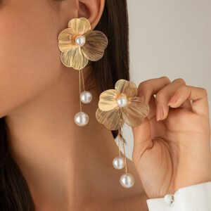 Boucles d'oreilles pendantes bohèmes en forme de feuille de ginkgo