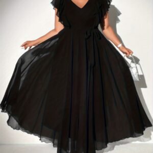 Grande Taille - Robe en Mousseline Élégante Grande Taille