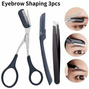 Kit de Taille de Sourcils 3 en 1, outil multifonction pour l'épilation des poils du visage et exfoliant beauté