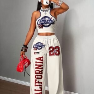 Ensemble décontracté 2 pièces comprenant un gilet et un pantalon