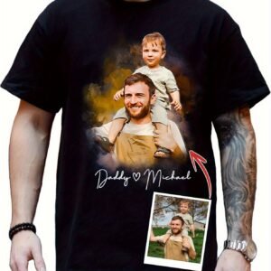 T-shirt personnalisé avec photo de papa ou de petit ami