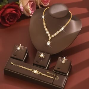 Ensemble de Bijoux de Pierre de Naissance Collier, Bracelet, Boucles d'Oreilles , Bague