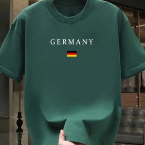 T-shirt à manches courtes 100% coton avec imprimé drapeau allemand