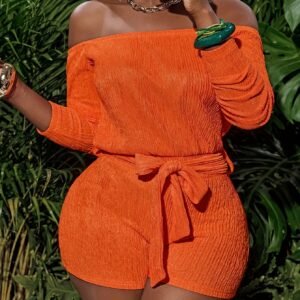 Combinaison sexy à une épaule et manches longues