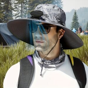 Chapeau de pêcheur à ventilateur solaire