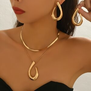 Ensemble Collier et Boucles d'Oreilles Élégant et Créatif