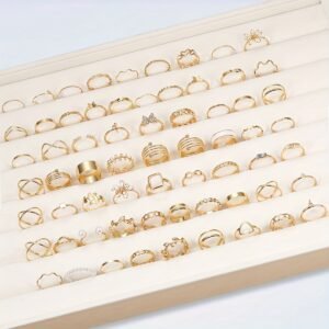 66 pièces Collection de Bagues avec Charmes