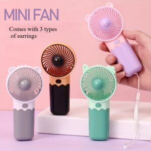 Ventilateur portable mini à PILES sèches avec corde de suspension