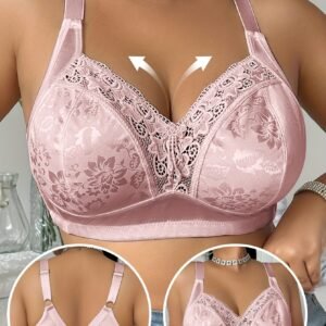 Soutien-gorge dentelle pour femmes grande taille sans armatures et rembourrage
