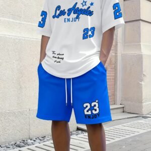 Ensemble vêtements homme extérieur, t-shirt manches courtes col rond séchage