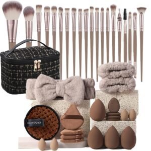Ensemble d'outils de Cosmétique grande capacité 41/57 pièces, 20 pinceaux de Cosmétique