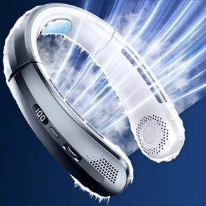 Ventilateur USB de cou à affichage numérique silencieux, contrôle de vitesses variables