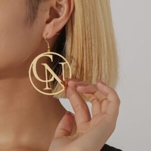 Paire de Boucles d'Oreilles Personnalisées Double Lettre