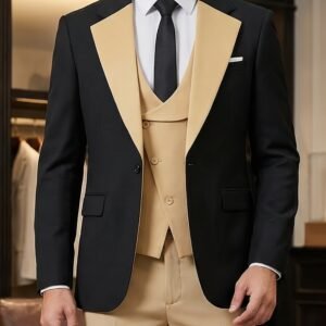 3 pièces Costume Homme Slim Fit & Smoking - Mariage, Bal, Tenue Formelle d'Affaires | Pack 3 pièces Économique Idéal pour Mariages, Bals, Événements Corporatifs