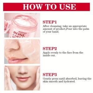 Masque Jour et Nuit Collagène de Rose 50g pour un Effet Lift et Fermeté Immédiat, Visiblement Réduit la Terne, les Cernes, les Poches Sous les Yeux et les Rides, Minimise les Signes de Vieillissement, Témoignez de Miracles en une Semaine, Nourrissage Profond en 5 Secondes, Hydratation Intense