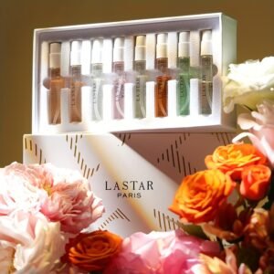 Parfum LASTAR Eau de Set pour Hommes, Fragrance de Gardénia, Jasmin, Rose et Thé Vert, Notes de Fleur d'Agrumes et de Fruits, Floral Frais, Aquatique et Boisé, Ensemble de 8pcs X 3ml