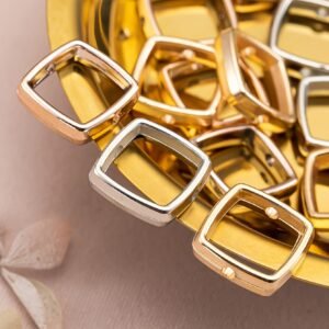 50 pièces de Breloques Carrées à Coins Arrondis avec Double Trou pour Matériel d'Accessoires de Pendentifs Créatifs en Bijouterie, Vente en Gros