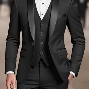 Ensemble de costume pour homme 3 pièces | Élégant et tendance, idéal pour les mariages, les affaires et les fêtes, comprenant un blazer, un gilet et un pantalon