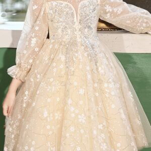 Robe d'automne haut de gamme pour filles, tenue élégante de spectacle de piano