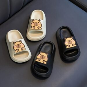 Nouveaux Mules Enfants Imprimé Capybara Mignonnes et Tendances Printemps/Été, Chaussons Doux et Confortables à Semelle Souple pour Filles, Bébés, Plage, Jeux d'Eau et Marche