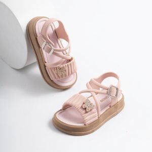 Sandales Filles Papillon Strass Scintillant avec Bride Croisée - Chaussures de Plage PVC Antidérapantes, Semelle Souple Basses pour Été et Ados | Fermeture à Boucle pour Piscine, Aire de Jeux et Tenue Décontractée