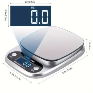 Balance de Cuisine Numérique Précise, Capacité 10 kg, Précision 1 g, Affichage LCD, Fonction Arrêt Automatique, Alimentation par Piles (AAA Non Incluses) - Essentielle pour des Mesures Culinaires et Boulangères Exactes, Matériau Plastique