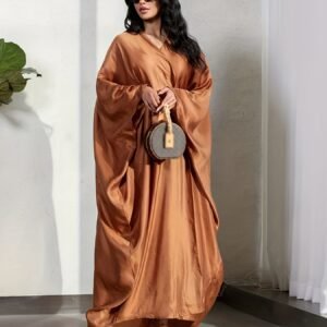 Manteau Unique Ligne Spéciale Moyen-Orient Robe Orange Cardigan Uni Dubaï Vêtement Femme ABAYA