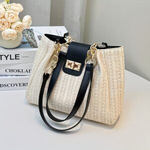 Sacs en paille tissés à la main pour femmes, nouveau design 2025 avec une touche haut de gamme, sacs bandoulière et fourre-tout uniques pour la plage