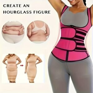 Gilet de protection lombaire pour course du matin avec fermeture éclair et deux ceintures pour le modelage du corps.