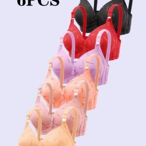 6pcs Soutiens-gorge Push-Up Non-Coussinés pour Femmes - Sans Armatures, Remonte Réglable, Rose Tender &, Confort Quotidien, Style Décontracté, Rembourrage Non Amovible, Coupe Confortable, |Soutien-gorge Réglable|Soutien-gorge Rose Tender, Soutien-gorge pour Femmes