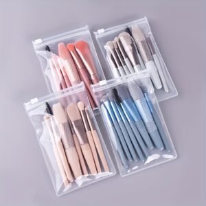 Ensemble de 8 pinceaux de Cosmétique portables avec poils souples, outils de beauté, comprend 8 pinceaux de Cosmétique en nylon
