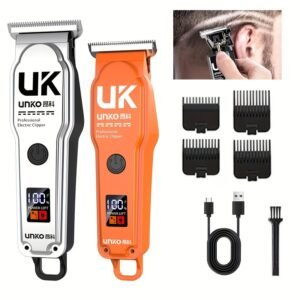 Tondeuse à cheveux électrique, tondeuse à affichage numérique, appareil de coupe de cheveux automatique pour adultes, disponible en plusieurs couleurs, y compris orange