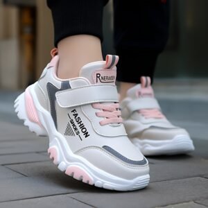 Chaussures de sport enfant légères et confortables - Souples et respirantes - Amortissantes pour course et loisirs extérieurs - Style décontracté, vif, mignon et branché - Essentielles pour activités scolaires, festivals, fêtes et spectacles