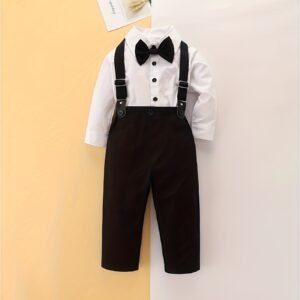 Costume de Gentleman pour Enfants, Tenue de Fête d'Anniversaire Garçon Printemps/Automne