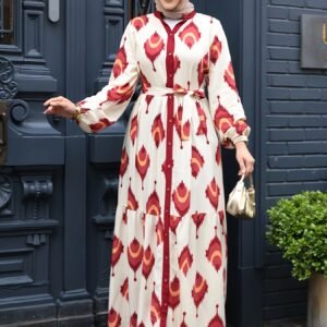 Abaya Musulmane Élégante du Moyen-Orient à Imprimé Gâteau