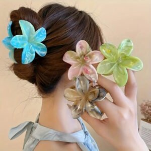 12 pièces Barrettes Fleur Cacahuète Nuageuse, Grandes Pinces à Cheveux Fleur Douce Dopamine, Barrettes Arrière de Tête, Crochets pour Queue de Cheval Haute