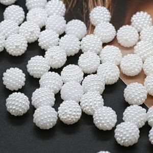 60 perles loisirs créatifs 10Mm , idéales pour bijoux, colliers, décorations de cheveux et sacs à main - Fabriquées en résine, parfaites pour créer des designs élégants et luxueux, fournitures d'artisanat | Perles sophistiquées | Embout élégant