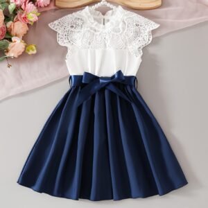 Robe élégante verte à la taille ceinturée et ourlet froncé - Robe d'été à manches courtes