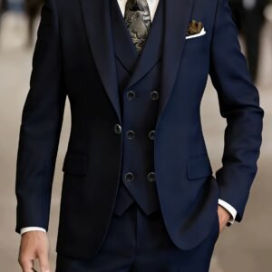 Ensemble Costume Homme 3 Pièces, Veste + Gilet + Pantalon, Élégant et Haut de Gamme, Idéal pour Mariages, Soirées ou Événements Formels