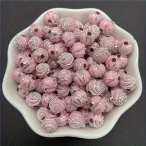 100 perles acryliques à facettes 8 mm pour création de bijoux, bracelets, colliers et chaînes de téléphone