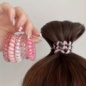 30 Pièces Élastiques à Cheveux Spirales Colorés, Sans Plis, Couleurs Bonbon pour Filles, Attaches à Queue de Cheval en Caoutchouc Synthétique, Accessoires Capillaires Élégants et Simples pour 15 Ans et Plus