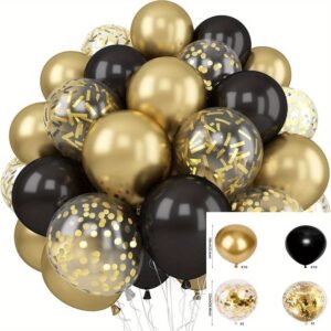 30 pièces ballons métalliques dorés bleus argentés - ballons en latex blanc perle - ballons à confettis dorés - pour anniversaires mariages anniversaires fiançailles remises de diplôme décorations de fête - décorations d'Halloween - décorations de Noël