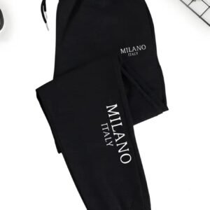 MILANO, Pantalon Long Homme, Pantalon de Sport Décontracté à Imprimé Lettres, Pantalon Long Sportif Élégant avec Taille Élastique à Cordon, Coupe Ample pour Gym, Course, Tenue Décontractée - Pantalon d'Entraînement Toutes Saisons Idéal pour Jogging, Fitness & Tenue Décontractée - Pantalon Cheville