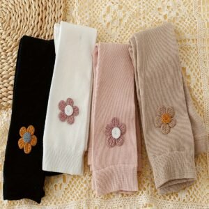Pack de 4 Leggings Cheville à Fleurs pour Filles