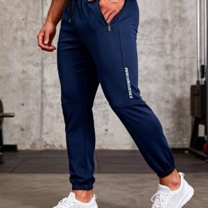 Pantalon de sport respirant pour homme à séchage rapide, taille élastique avec cordon, idéal pour le fitness, la course et le quotidien