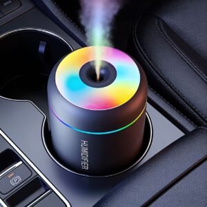 diffuseur d'huiles essentielles aromathérapie humidificateur noir - lumière nocturne changeante - fonction brume froide - promotion de la santé des plantes - matière plastique - rafraîchir et purifier votre pièce avec une atmosphère apaisante