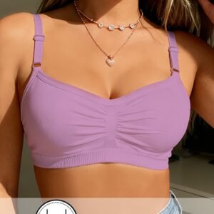 Soutien-gorge sans armatures et sans coutures pour femme, 1 pièce, avec bretelles réglables et sans rembourrage - Couverture complète adaptée à toutes les morphologies, bralette douce, couleur non unie, lavable à la main, sans armatures pour un port quotidien et les peaux sensibles