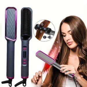 Peigne lisseur et boucleur double usage aux normes européennes, pour cheveux secs et mouillés, mini peigne coiffant pour usage domestique, cadeau idéal