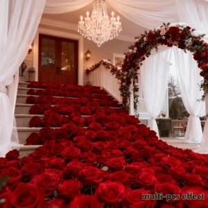 15 Têtes de roses artificielles rouges réalistes, parfaites pour la décoration de mariage et les travaux manuels floraux